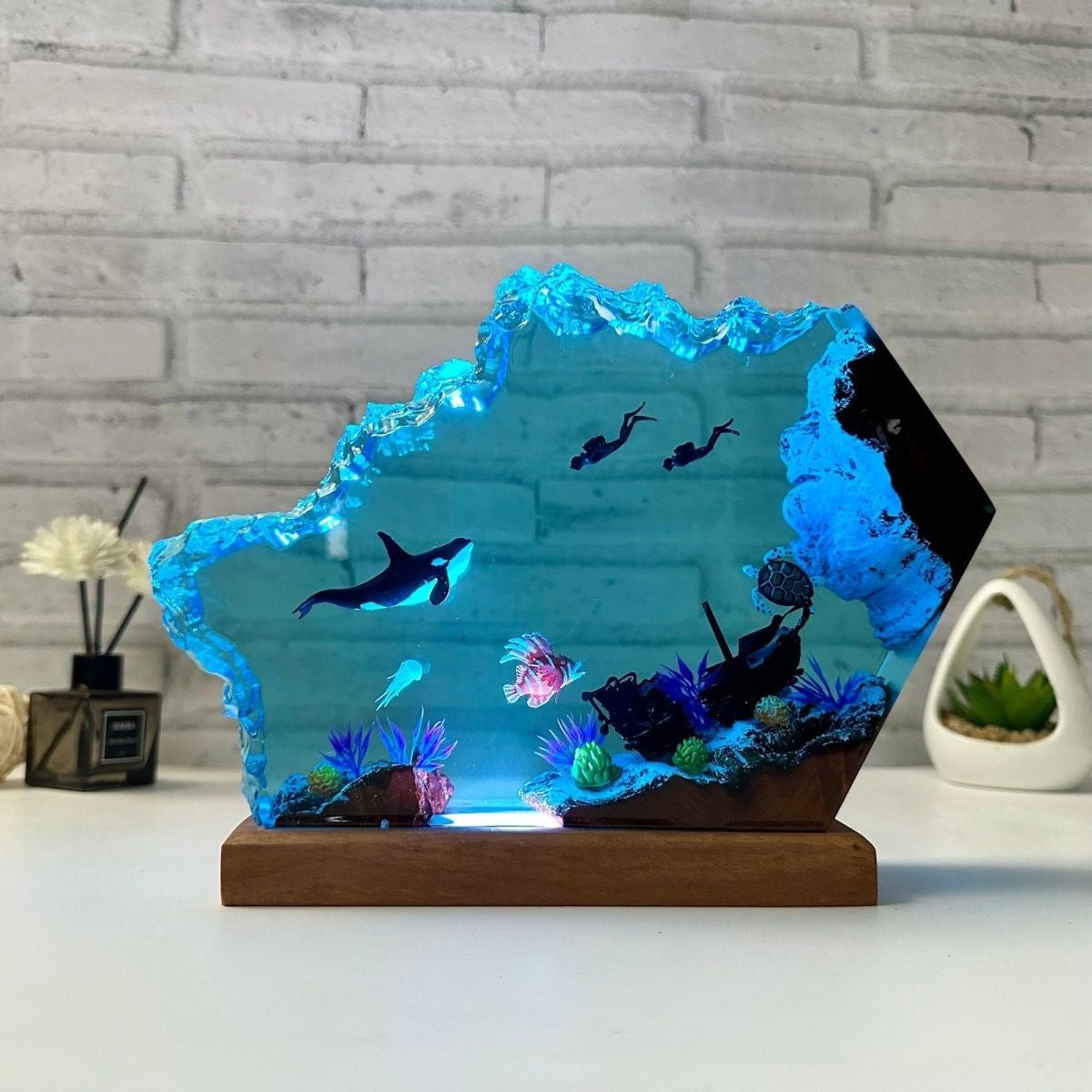 Handmade Ocean Resin Lamps | Deep Sea Epoxy Night Light Collection (Multiple Styles)