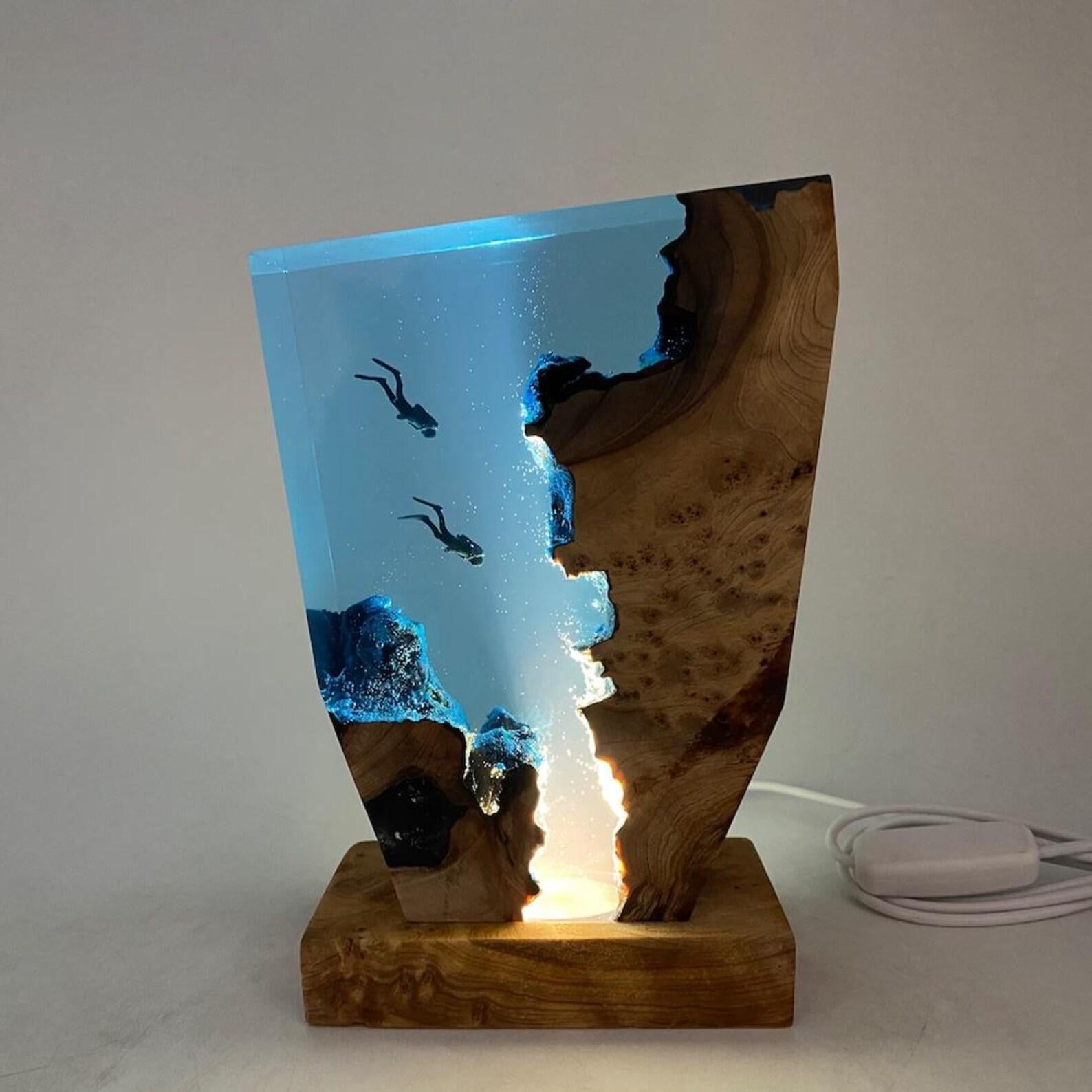 Handmade Ocean Resin Lamps | Deep Sea Epoxy Night Light Collection (Multiple Styles)