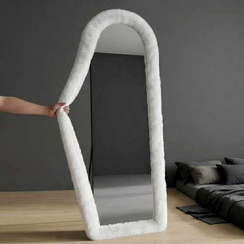 Luxury Faux Fur Arch Mirror Cover (Cover Only - Mirror Not Included)