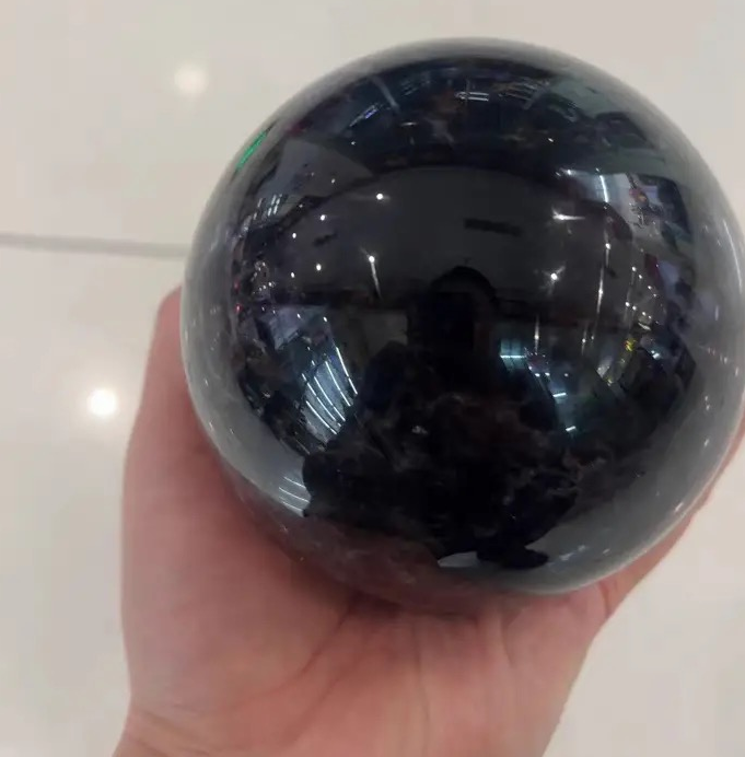 Natural Obsidian Crystal Ball Sphere, Black Scrying Crystal Ball for Divination & Decor